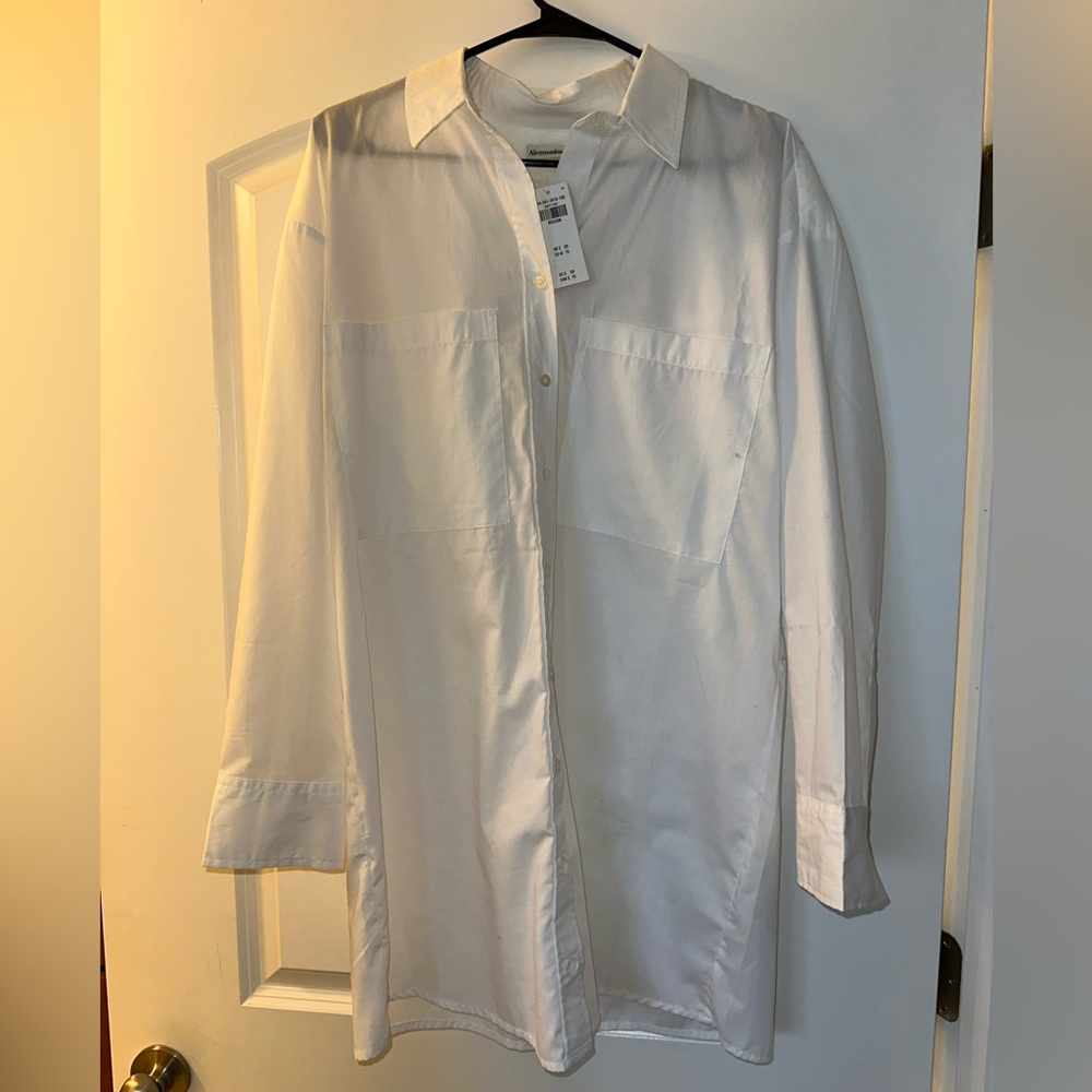 Abercrombie white button up dress